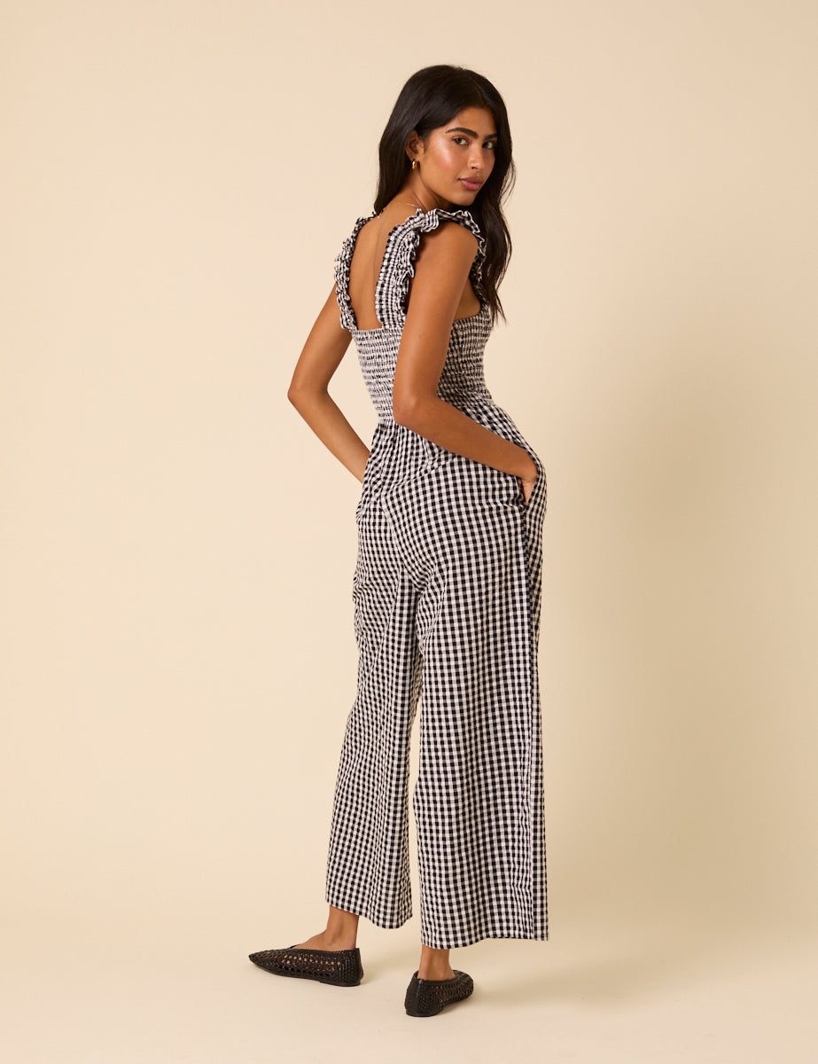Black Gingham Maya Jumpsuit