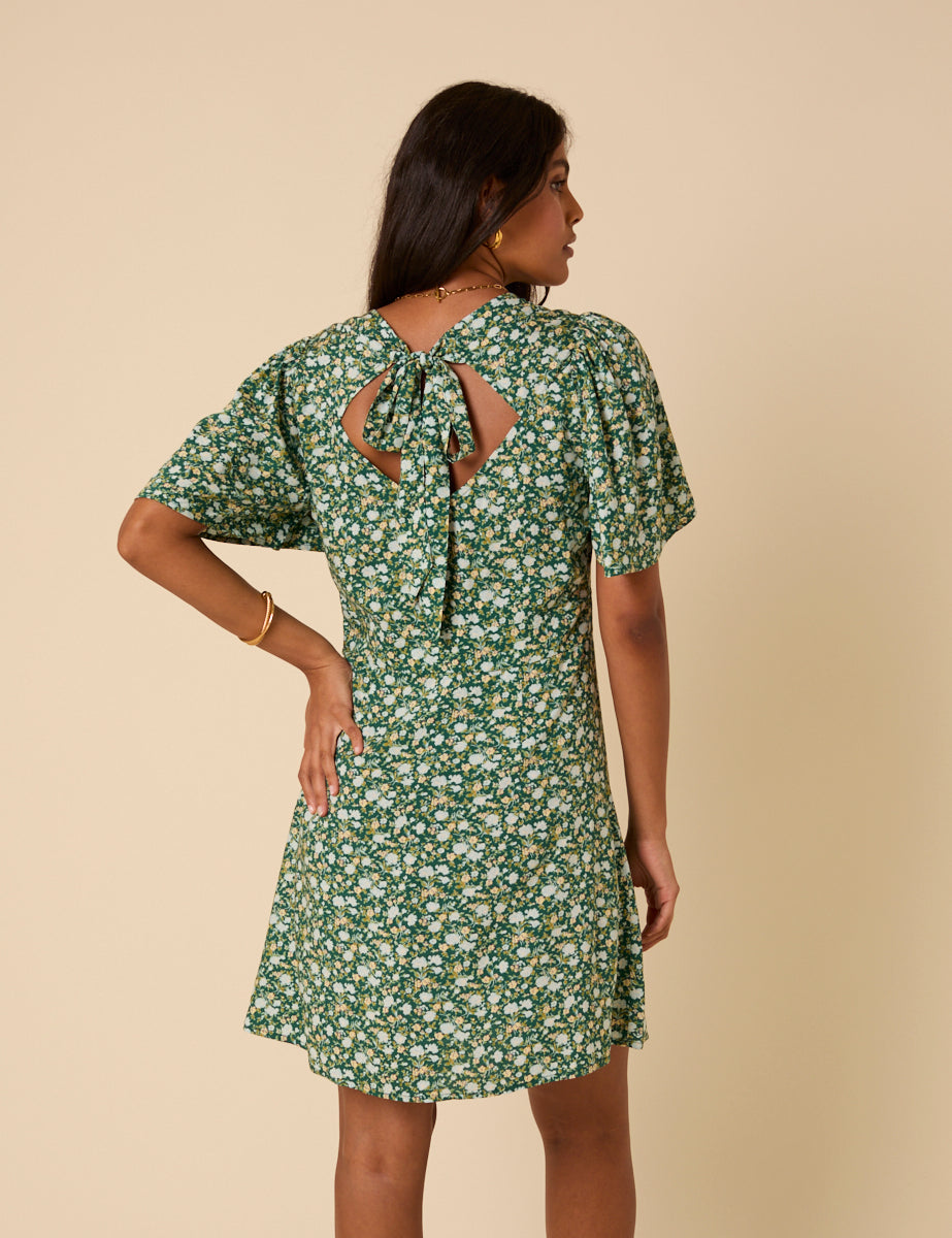 Green Ditsy Floral Andie Mini Dress