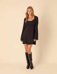Black Polka Dot Olivia Mini Dress