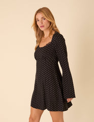 Black Polka Dot Olivia Mini Dress