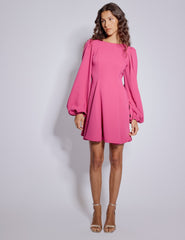 Pink Balloon Sleeve Ava Mini Dress