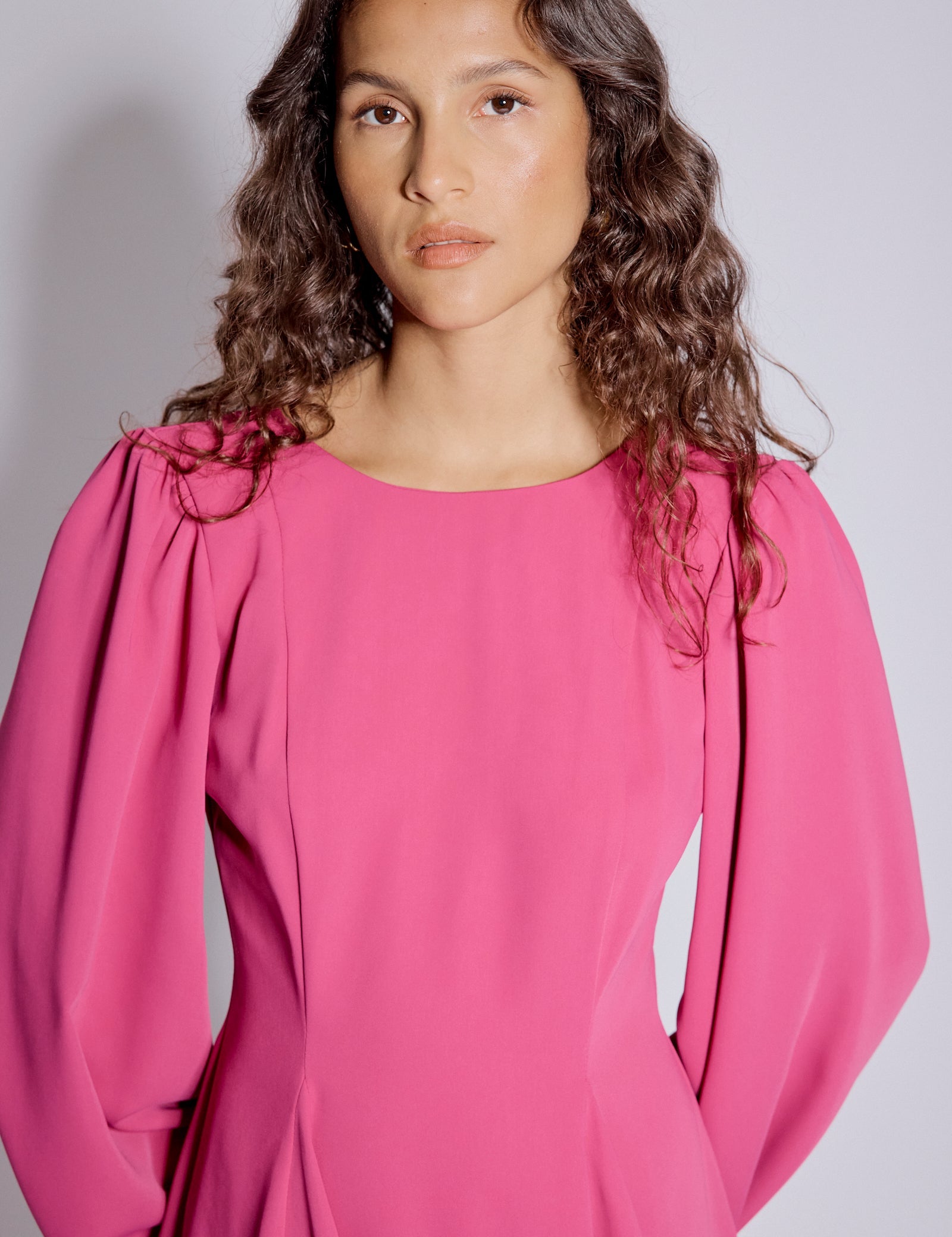 Pink Balloon Sleeve Ava Mini Dress