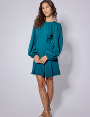 Turquoise Balloon Sleeve Ava Mini Dress