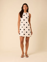 White Polka Dot Palermo Mini Dress