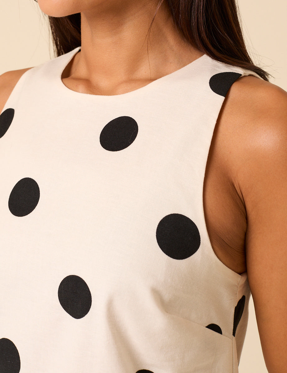 White Polka Dot Palermo Mini Dress