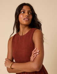 Brown Sleeveless Tiered Charlie Midi Dress