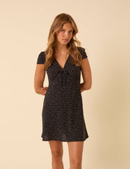 Black Polka Dot Rosa Mini Dress
