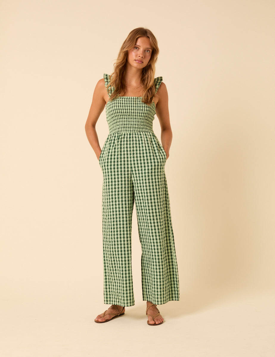 Green Gingham Maya Jumpsuit