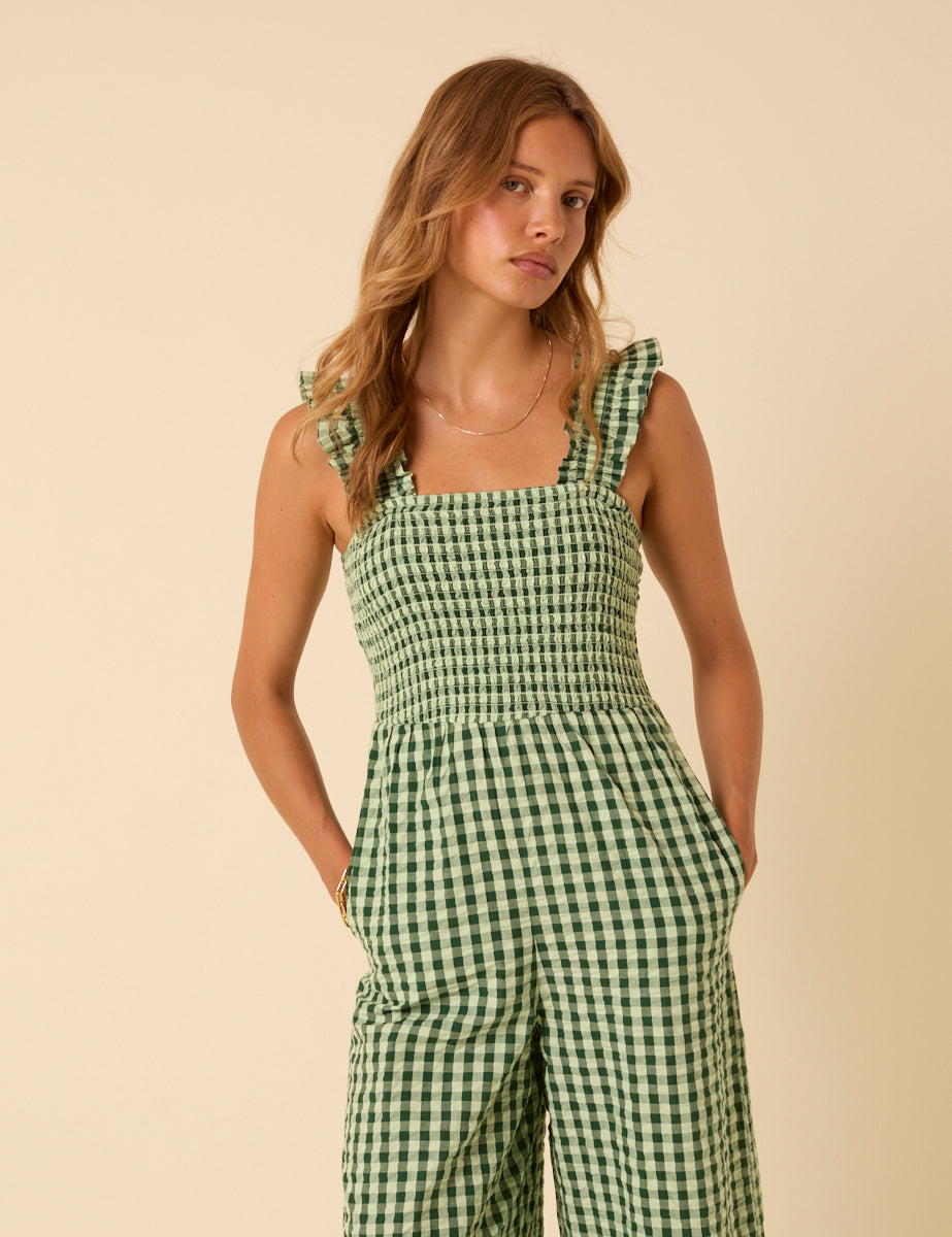 Green Gingham Maya Jumpsuit