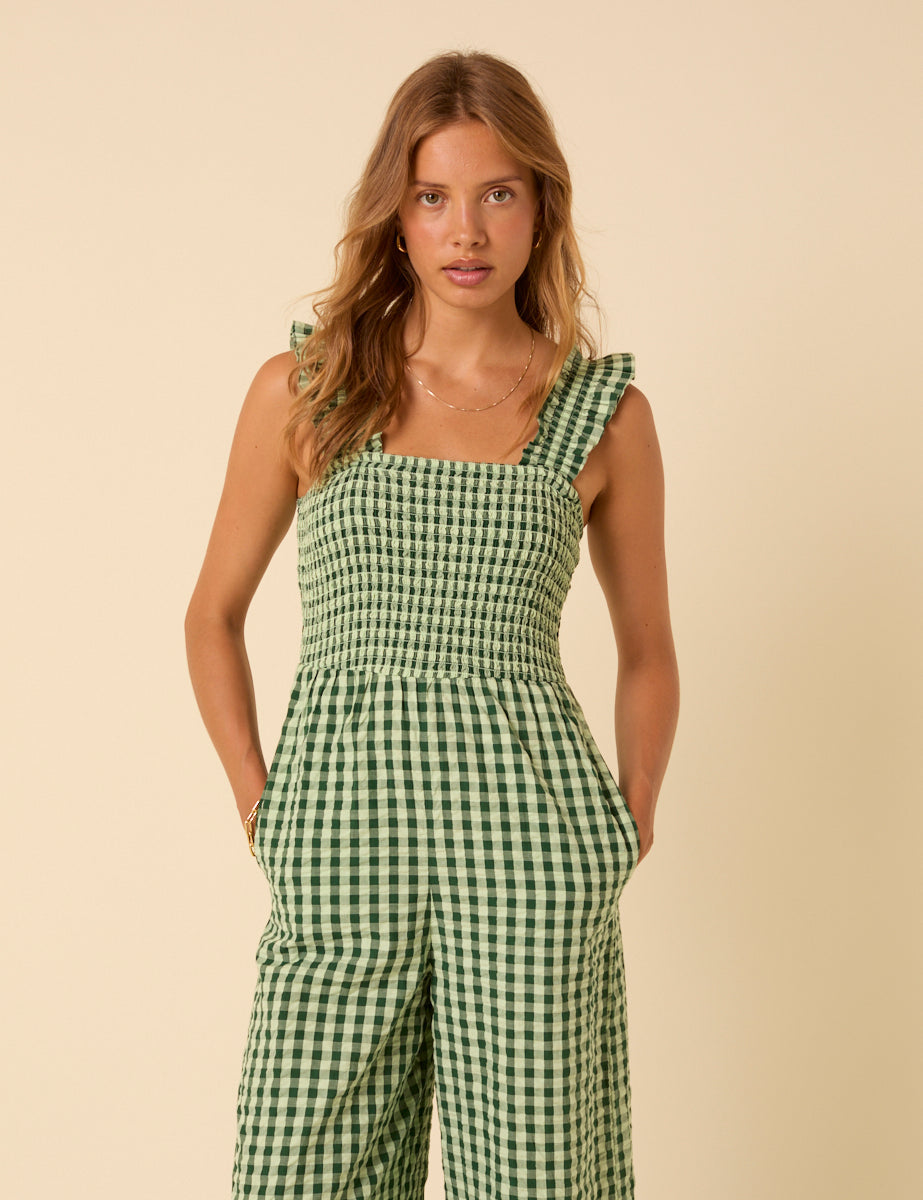 Green Gingham Maya Jumpsuit