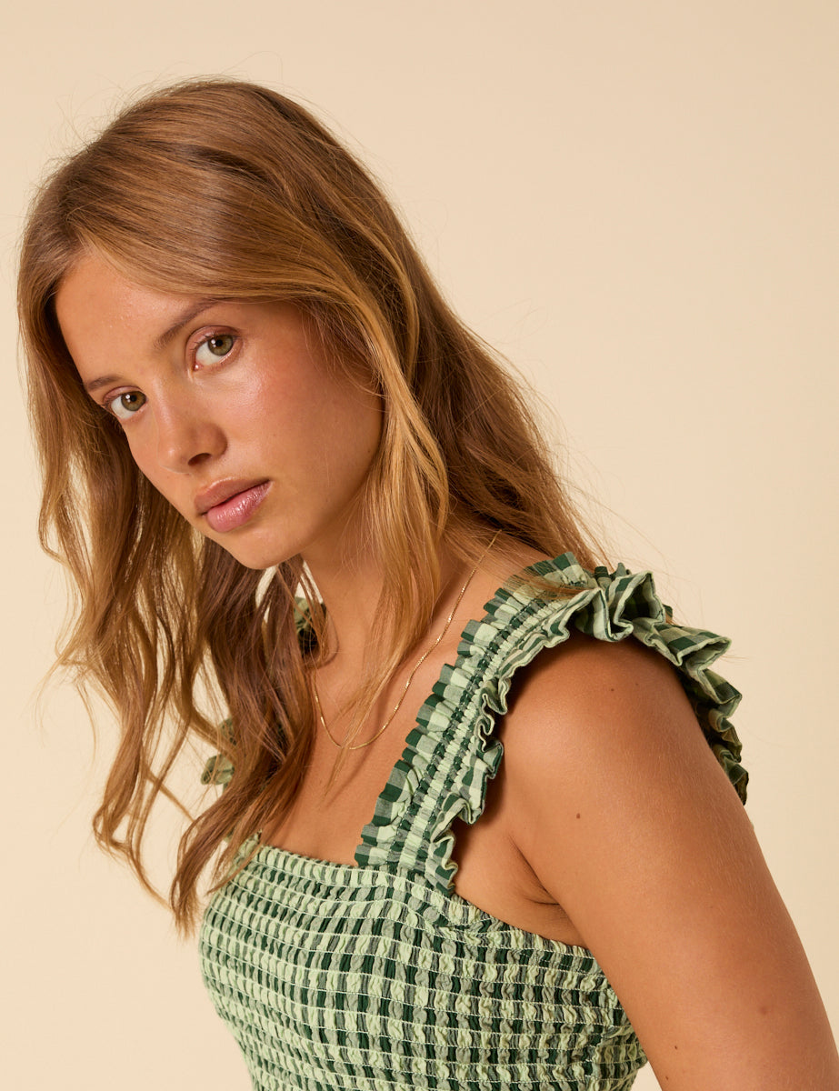 Green Gingham Maya Jumpsuit