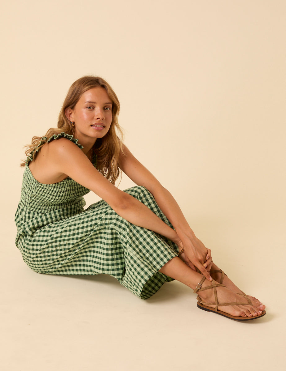 Green Gingham Maya Jumpsuit