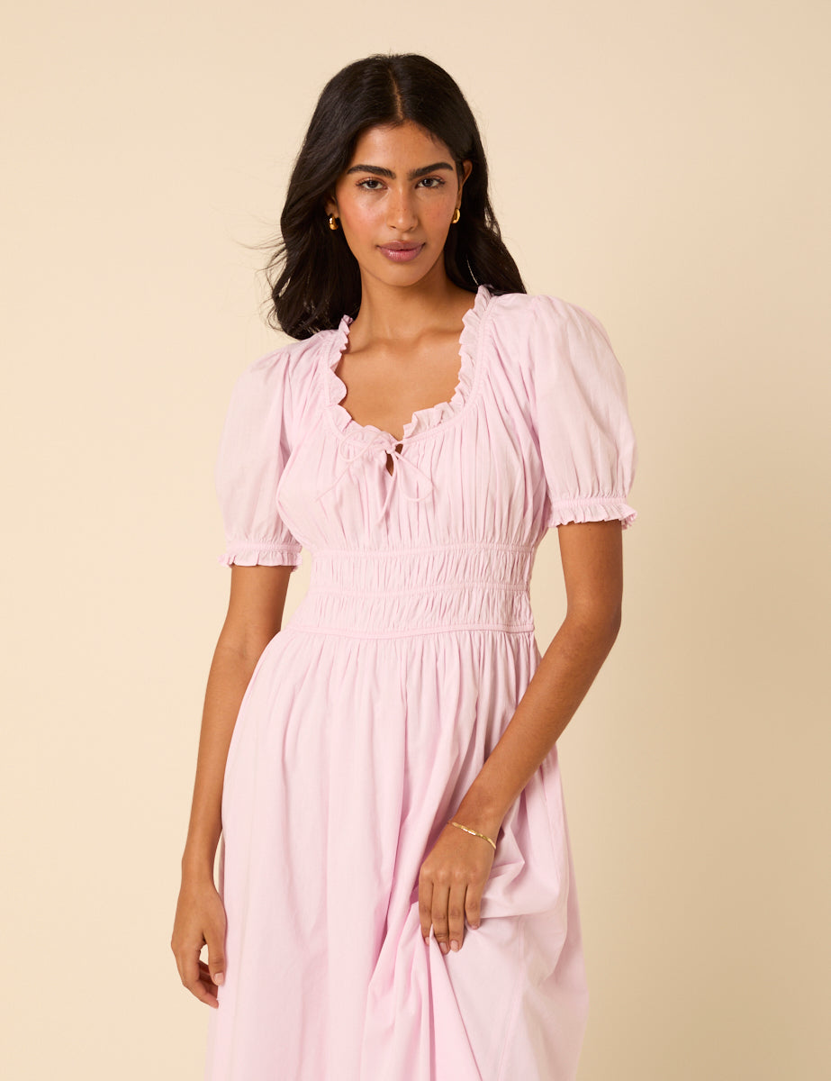 Baby Pink Tula Midi Dress