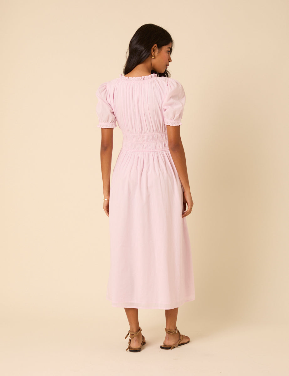 Baby Pink Tula Midi Dress