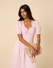 Baby Pink Tula Midi Dress