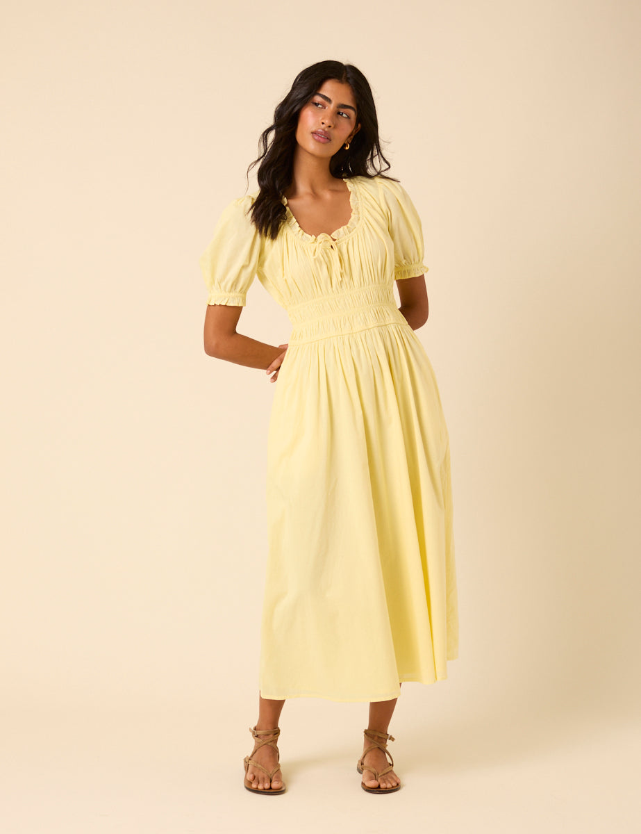 Butter Yellow Tula Midi Dress