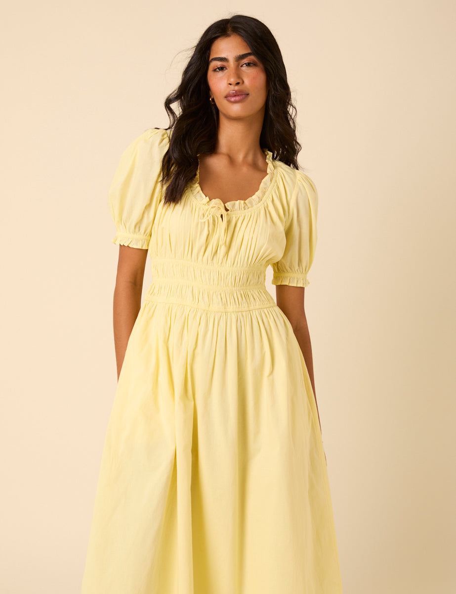 Butter Yellow Tula Midi Dress