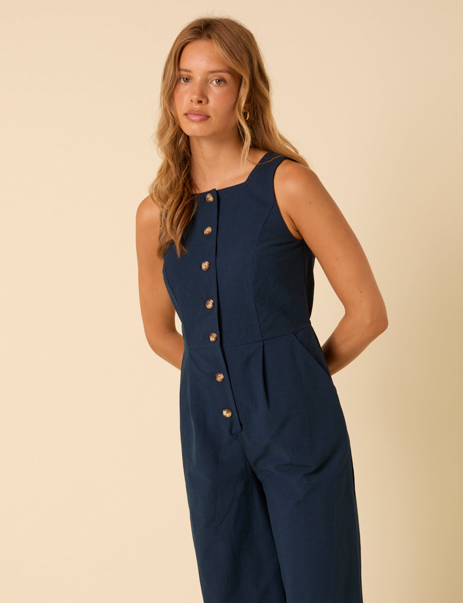 Dark Blue Tailored Peri Jumpsuit