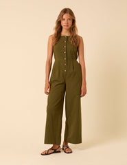 Khaki Green Tailored Peri Jumpsuit