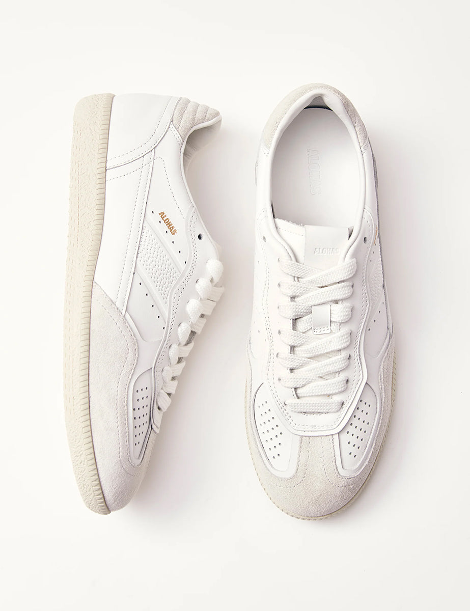 Alohas Rife Light Grey Leather Trainers