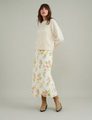 Cream Pointelle Wool Blend Knitted Jumper