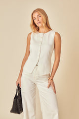 White Knitted Waistcoat
