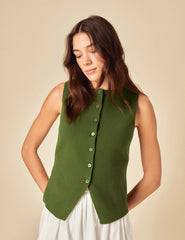 Green Knitted Waistcoat