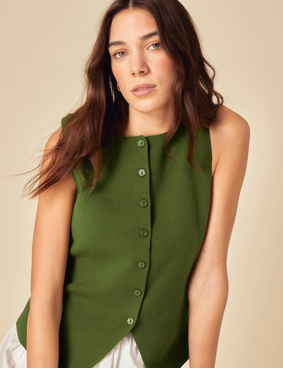 Green Knitted Waistcoat