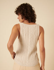 Cream Cable Knit Vest