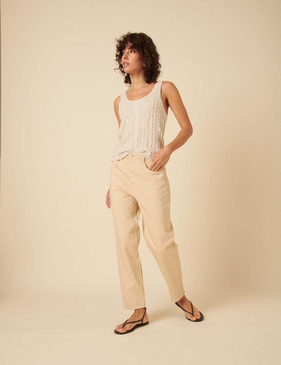 Cream Cable Knit Vest