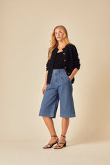 Navy Textured Knitted Cardigan