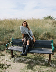 Grey Oversized Scarf Jumper