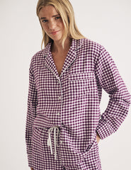 Purple Gingham Pyjama Top