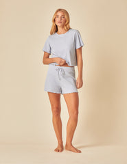 Pastel Blue Ribbed Pyjama Set