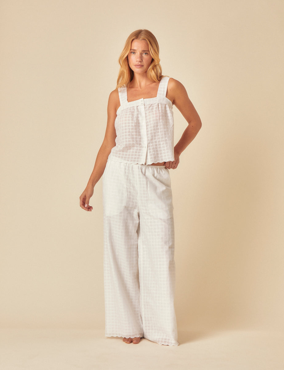 White Broderie Anglaise Pyjama Top