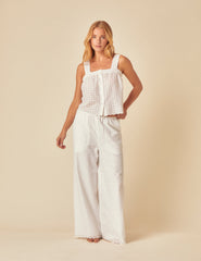 White Broderie Anglaise Pyjama Top
