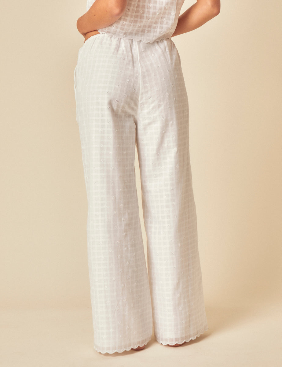 White Broderie Anglaise Pyjama Trousers