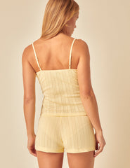 Yellow Pointelle Pyjama Shorts
