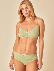 Green Pointelle Bralette Set