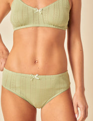 Green Pointelle Bralette Set