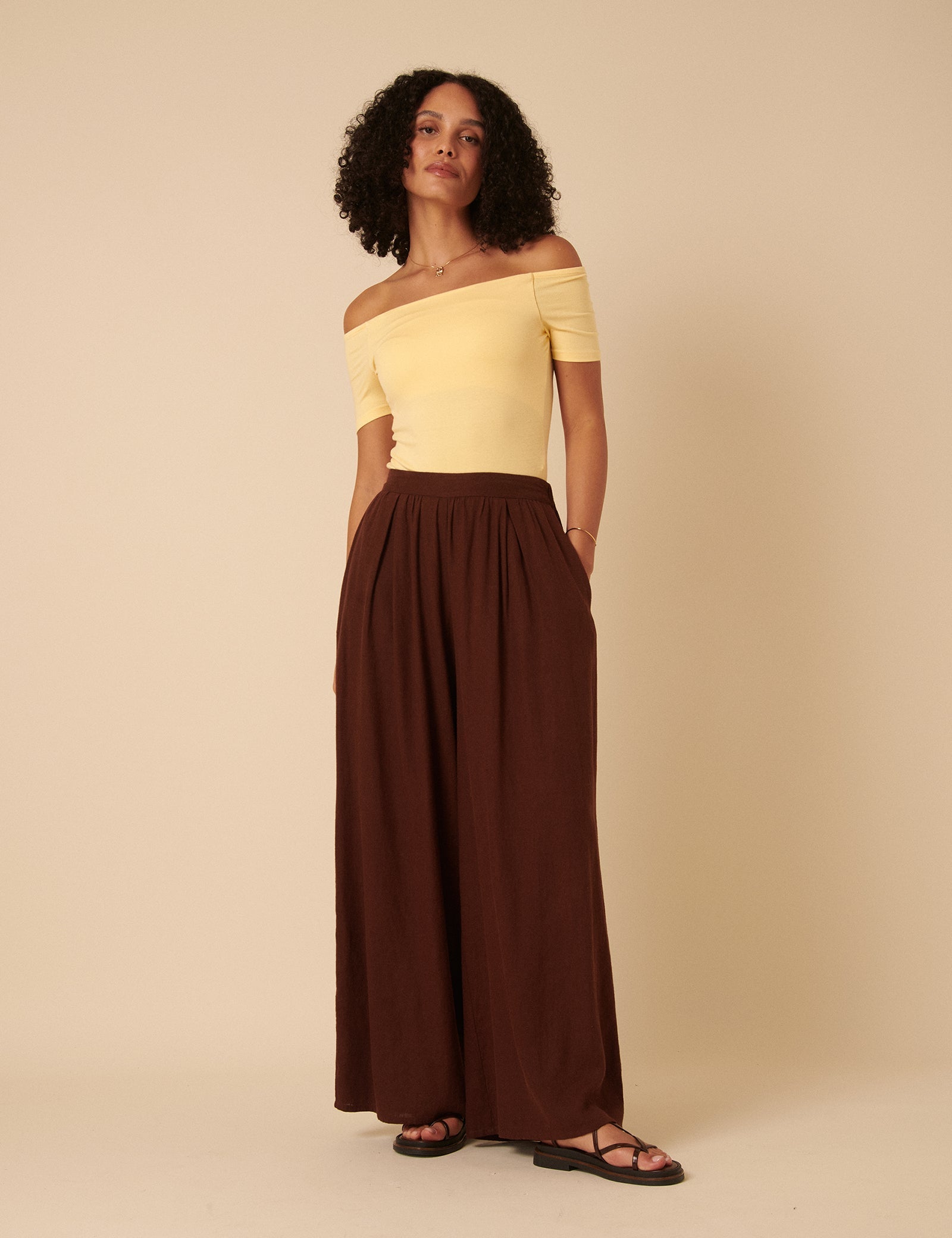 Butter Yellow Bardot Top