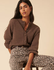 Leopard Print Mid Rise Camden Tapered Jeans