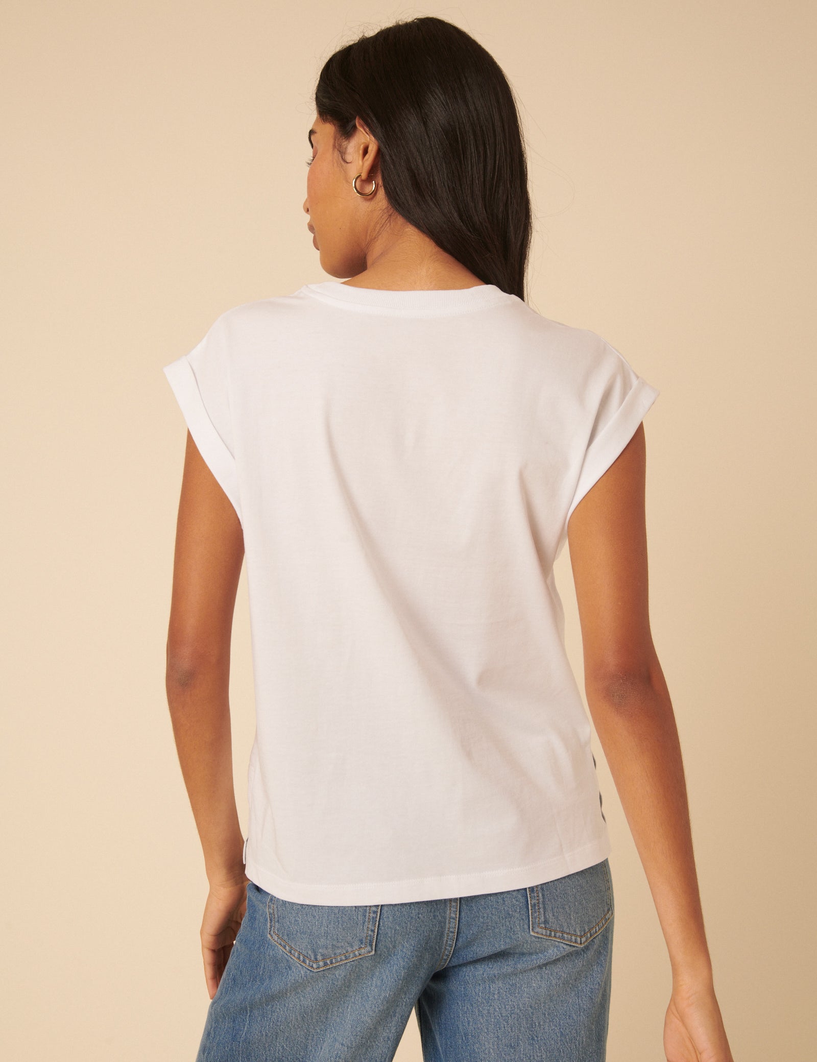 White Cap Sleeve T-Shirt