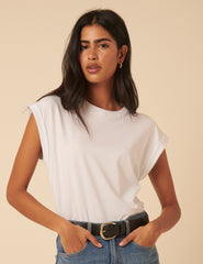 White Cap Sleeve T-Shirt