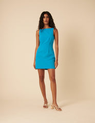 Blue Freya Shift Mini Dress