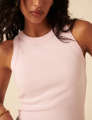 Baby Pink Ribbed Racer Vest