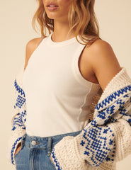 Cream Fair Isle Chunky Cardigan