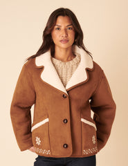 Tan Faux-Shearling Aspen Jacket