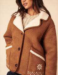 Tan Faux-Shearling Aspen Jacket