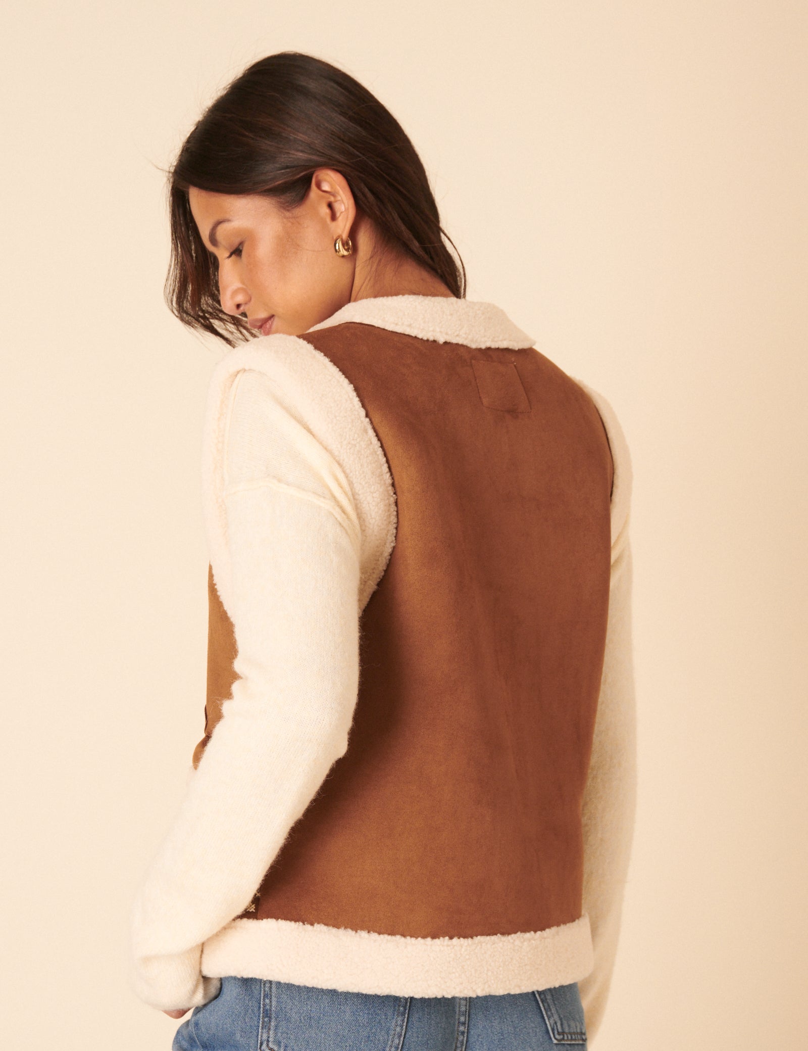 Tan Faux-Shearling Aspen Gillet